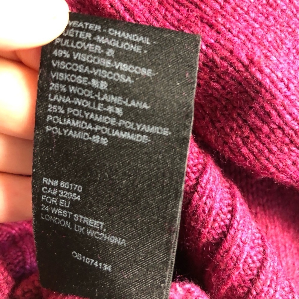 Anthropologie purple burgundy turtle neck knit sweater medium - Picture 4 of 4